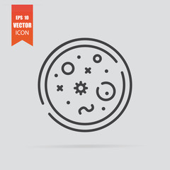 Bacteria icon in flat style isolated on grey background.