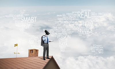 Concept of home security and privacy protection with camera head