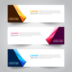 Vector abstract geometric design banner web template.