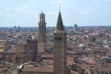 Obraz premium the roofs and churches of the beautiful Verona