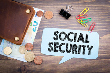 Wallet and money reflecting basics for social security.