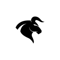 vector silhouette bull head logo