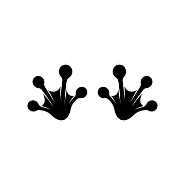 vector silhouette hand foot frog