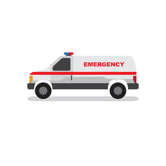 Fototapeta premium Emergency Van and Car Ambulance Vector for App and Website