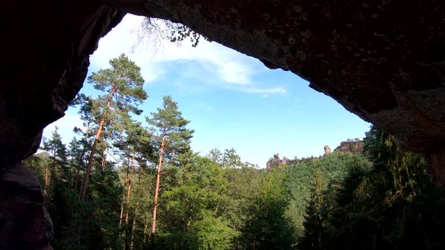 B&uuml;ttelfelsen, Dahner Felsenland, Ausblick, H&ouml;hle, 4K
