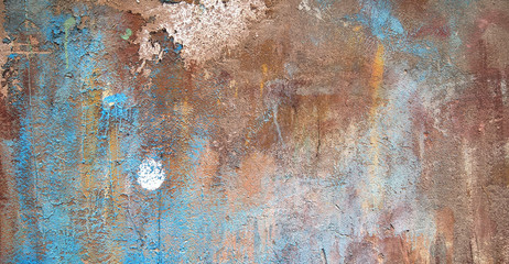 Minsk, Belarus 15.07.2018 The surface of the old metal with paint