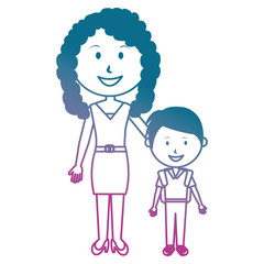 woman teacher with boy