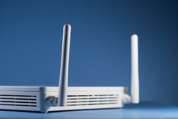 White wi-fi router close up