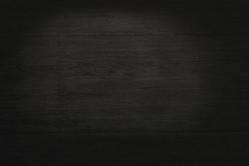 Black wooden wall background, texture of dark bark wood with old natural pattern for design art work, top view of grain timber.