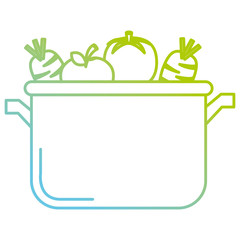 kitchen pot with fresh vegetables