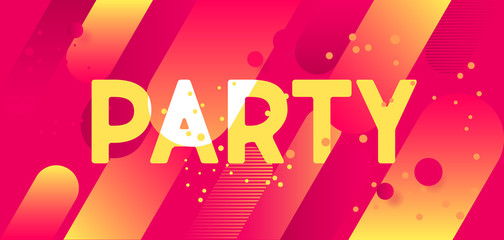 Fototapeta na wymiar Horizontal bright party banner with graphic elements and text