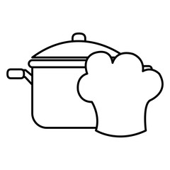 kitchen pot with chef hat