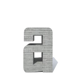 Conceptual gray heavy rough concrete constructed font or type, construction industry piece isolated white background. Educative architecture material, aged texture surface as 3D illustration design