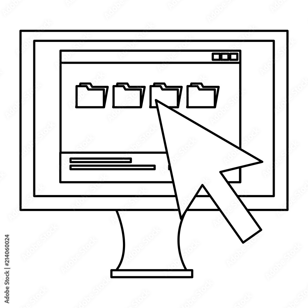 Poster computer display with arrow cursor
