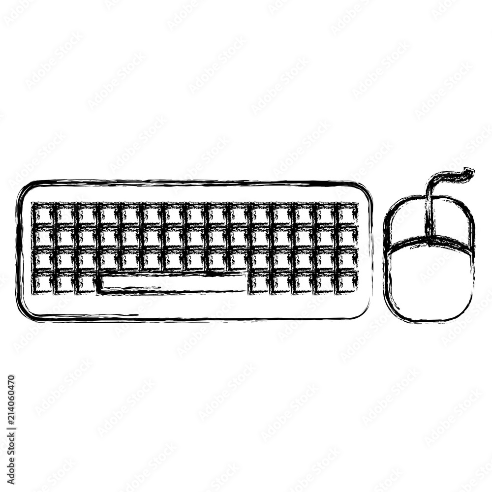 Poster computer keyboard and mouse