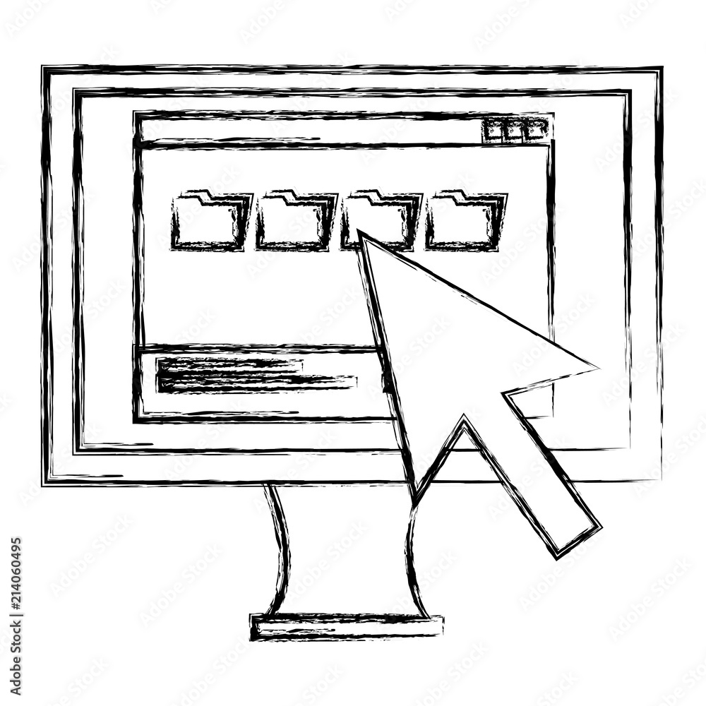 Poster computer display with arrow cursor
