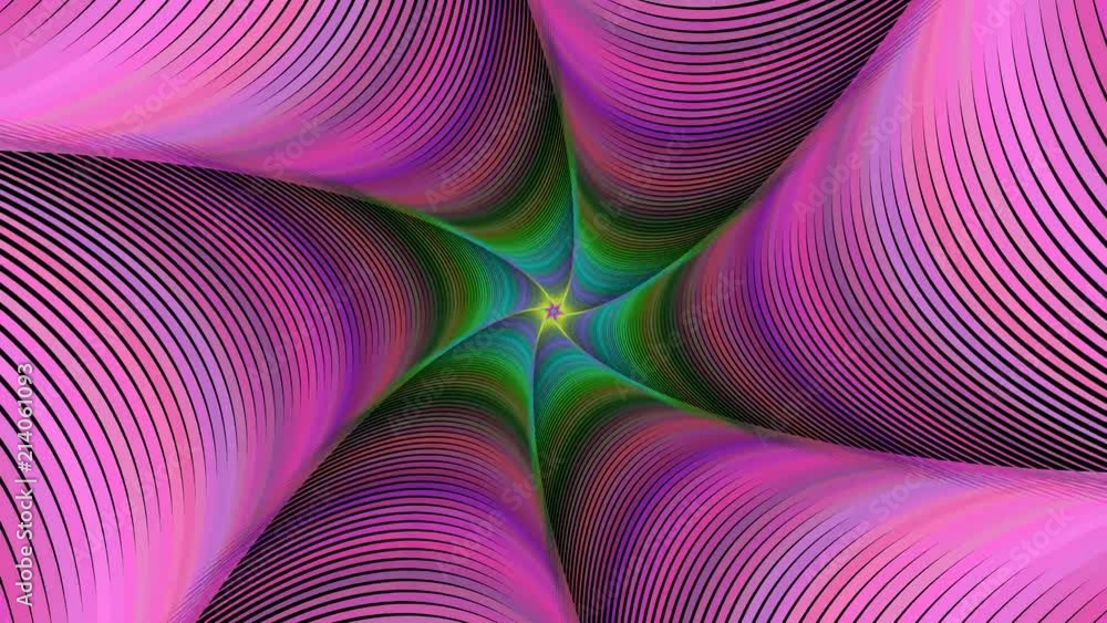 Poster colorful abstract twisted swirl fractal background - seamless loop motion graphic design