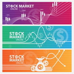 Business candle stick graph chart of stock market investment trading, vector design.