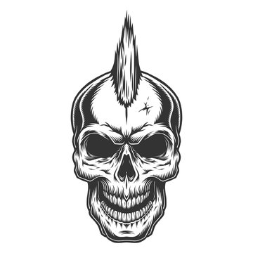 Skull in vintage stule