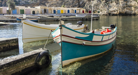 Fototapeta na wymiar Boats at the Gozo Inland Sea