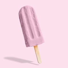 Fruit ice cream on a stick. Bright color, summer mood.
