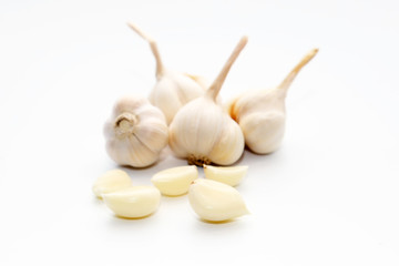 Garlic isolated in white background.