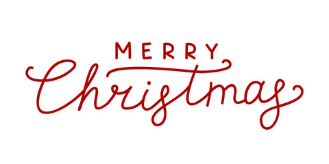 Christmas greeting lettering isolated on white