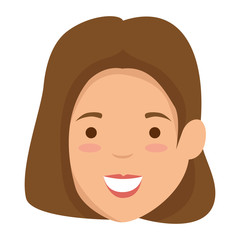 beautiful and young woman head character