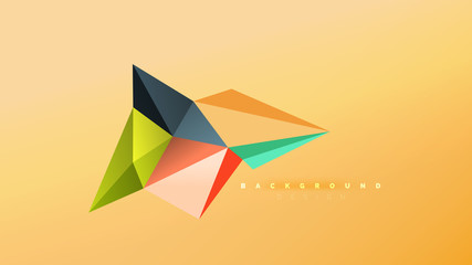 Abstract background - geometric origami style shape composition, triangular low poly design concept. Colorful trendy minimalistic illustration