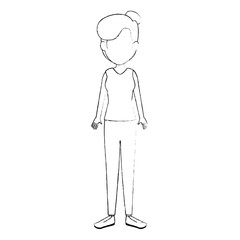 beautiful and young woman character