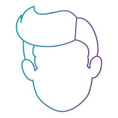 young man avatar head character vector illustration design
