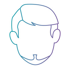 young man avatar head character vector illustration design