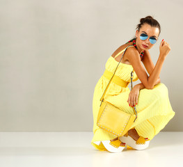 slim young woman and fashion photo 