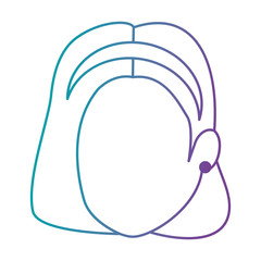 beautiful and young woman head character vector illustration design