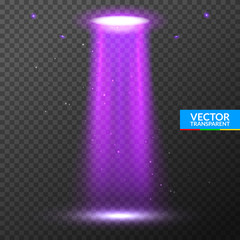 UFO light beam. Alien transport futuristic bright light in dark on transparent. UFO spaceship isolated glow effect design © kolonko