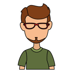 young man with glasses avatar character vector illustration design