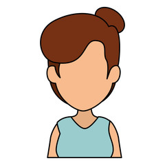 beautiful and young woman character vector illustration design