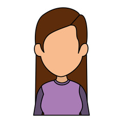 beautiful and young woman character vector illustration design