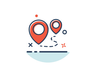 pin location icon line filled design illustration,designed for web and app