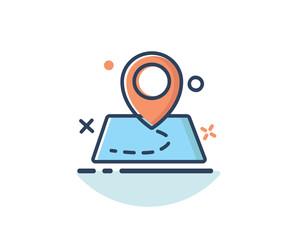 pin location on map icon line filled design illustration,designed for web and app