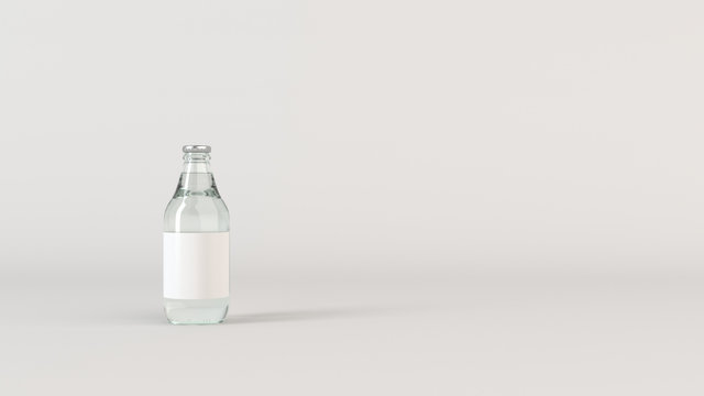 Mock up of water bottle with blank label