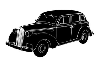 Fototapeta premium silhouette of retro car vector