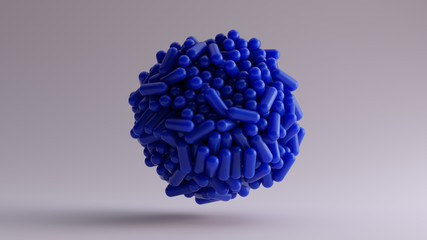 Blue Pills Formed into a Sphere 3d illustration