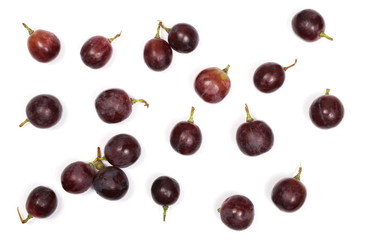 Cardinal grapes isolated on white background, top view