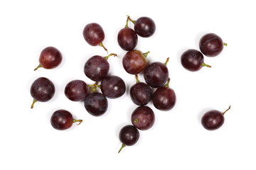 Cardinal grapes isolated on white background, top view