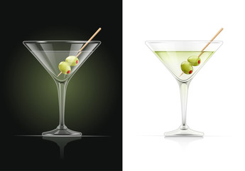 Martini glass. Cocktail. Alcoholic classic drink. Dry vermouth - 214069001