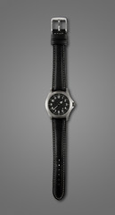 Wrist watch isolated on dark grey background