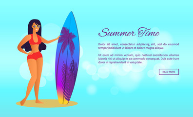 Summer Time Poster Web Page Design with Sexy Lady