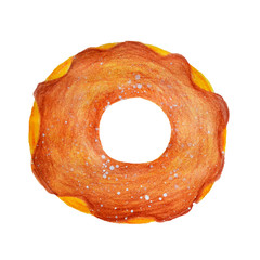 Pencil drawn donut isolated on a white background.