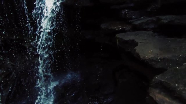 Footage of a waterfall